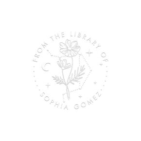Personalized Book Embosser, Personal Book Stamp Custom, Star Sign Stamp, Birth Flower Zodiac Customized Book Stamp, Library Stamp Personalized, From The Library Of Custom Stamp, 1.5 x 1.5 inches