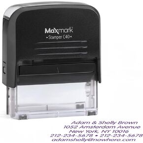 Large Size, 5-Line Custom Self Inking Return Address Rubber Stamp - Includes Extra Replacement pad $7.95 Value