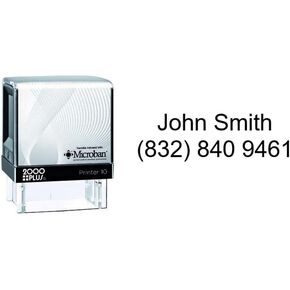 Name and Phone Number Personalized Custom Made Self Inking Rubber Stamp
