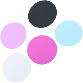 VICASKY 5Pcs Silicone Nail Art Mixing Palette Professional Paint Tray for Cosmetics Blending Nail Polish Lightweight Easy to Clean for Makeup Artists Black Rose Red Purple White Blue