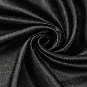 Precut Satin Fabric - Silky, Shiny, Soft Charmeuse Satin - Cloth Fabric by The Yard (1 Yard x 57 inch) - Black Fabric for Dress, Wedding Decorations, Draping, Sewing, Table Cloth, DIY Crafts