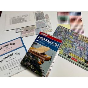 2025 ASA Pre-Tabbed FAR AIM Book, Private Pilot Poster Set and Complimentary Gifts.