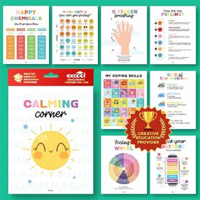EXCOOL CLUB 9 Parts Of Speech Posters For Classroom Decor - Boho English Grammar Posters For Elementary, Laminated Ela Poster For Middle School Classroom Must Haves, Language Arts Teacher Supplies