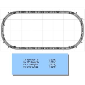 FastRack O Gauge 48" x 96" (4' x 8') Oval Track Set
