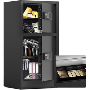8.6 Cu Ft Safe Box Extra Large Heavy Duty Double Door Home Safe Fireproof and Waterproof Bag Security Safes with Removable Shelves Digital Safes with Hidden Lock Box for Money Files Medicines