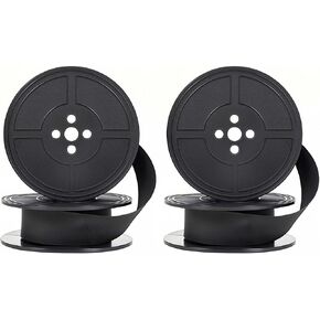 2 Pairs Typewriter Ribbon，Universal Typewriter Ribbon，Durable Twin Spool Replacement, Compatible with Smith Corona, Royal Classic Typewriters ，Suitable for Most Vintage Typewriters（Black）