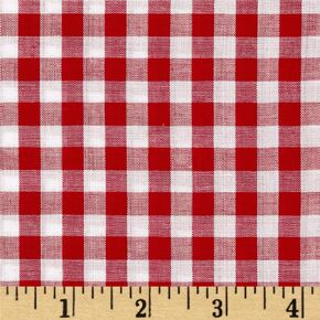 Richcheck 60" Gingham Check 1/4" Red, Fabric by the Yard