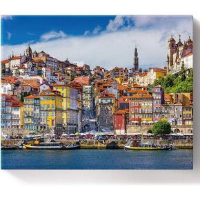 Prime Leader Paint by Number DIY Oil Painting on Canvas 16" x 20", Porto Portugal City Landscape Paint by Numbers Kit for Adults and Kids Beginner (with Wooden Frame)