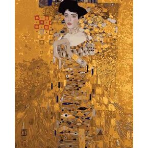 Adele Bloch-Bauer Paint by Number Kits 16 x 20 inch Character Portrait Canvas DIY Klimt Oil Painting for Kids Adults Beginner with Brushes and Acrylic Pigment Kit Canvas Pictures Arts(Without Frame)