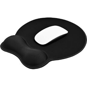 EooCoo Gaming Mouse Pad with Contoured Wrist Support to Stabilize Wrist and Relieve Pain, Ergonomic Mousepad with Gel Filling, Non Slip PU Base Smooth Lycra Surface for Office, Home