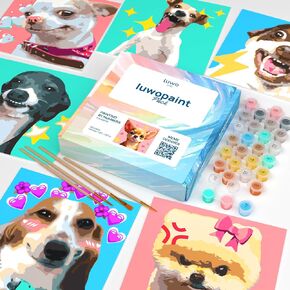 LuwoArte Paint by Numbers Kit for Adults - Meme Doggies