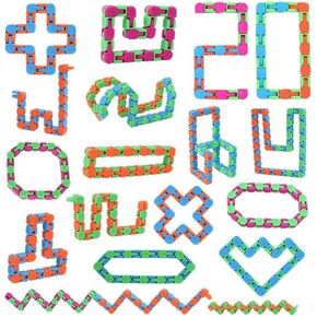 20Pcs Fidget Wacky Tracks Toys Bulks Snap Fidgets Snake Click Toys Gifts for Kids Travel Birthday Goodie Bag Stuffers Classroom Prizes Sunday School Supplies Autism Stress Relief Adults