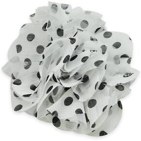 Expo International Capri Polka Dot Fabric Brooch Pin Hair Clip Patches/Appliques, White/Black