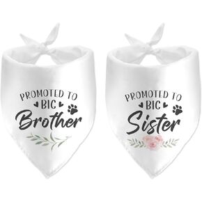 2 Pack Promoted to Big Brother Sister Dog Bandanas Pregnancy Announcement Bandana for Family Pet Scarf Accessories Baby Announcements Reveal Ideas
