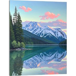 TINDAY Paint by Numbers Waterfall Paint by Numbers Kit for Adults Painting by Number for Adults Moon Painting Kits for Adult Canvas Painting Home Decor Wall Art 16x20 in