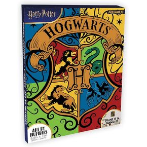 AQUARIUS Harry Potter Crests Art by Numbers Mini - 8.5 x 11 in - Harry Potter Themed Paint by Number for Adults & Kids - DIY Color by Number Paint Kit for Beginner - Officially Licensed