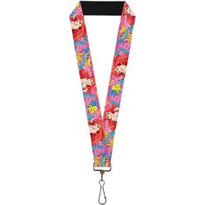 Buckle Down Lanyard-1.0-Ariel/flounder/Fish Trio Poses Pinks