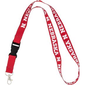 Desert Cactus University of Nebraska Lanyard Keychain Car Keys ID Badge Holder Detachable Breakaway Snap Buckle (Red)