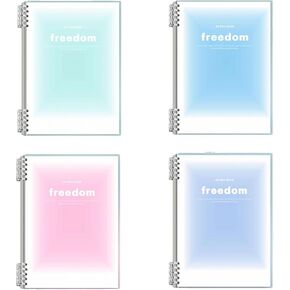 Yansanido A5 Notebook Spiral Notebook Removable Spiral Binding Plastic Hardcover Journals 60 Sheets /120 Pages Lined Binding NoteBook for Writing Work School Supplies (A5 4color Ruled)