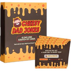 Gifts for Dad and Fathers - 45 Scratch Off Dad Joke Cards-Dad Gifts from Daughter,Son, Dad Birthday Gift, White Elephant Gifts,Funny Gift for Dad,Husband