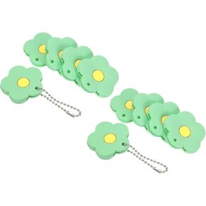 PATIKIL Key Caps Covers, 10 Pack Flower Keys Ring Coding Tags Identifiers PVC Case Shell Protector for Office House Apartment, Orange