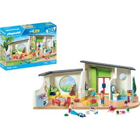 PLAYMOBIL MyLife 71601 The Rainbow Day Center, Large Nursery Set with Numerous Accessories and a Working Doorbell, Detailed Toy for Children from 4 Years