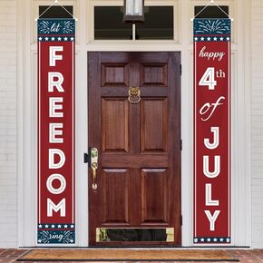 MEHOFOND USA Flag Patriotic Soldier Porch Sign Banners,Patriotic Decoration for Memorial Day, 4th of July Decor Hanging,Independence Day Veterans Day Labor Day Hanging Banner for Yard Indoor Outdoor