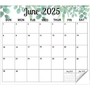 Magnetic Calendar for Refrigerator 2025 Greenery Fridge Wall Monthly Magnet Calendar 10x12 Inch Daily Calendar for Planning and Organizing