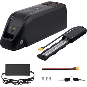 36V 48V 52V 10Ah 15Ah 20Ah Ebike Battery, 5 Pin Baseplate Power Switch and Safety Lock for 0-1500w Ebike Motor