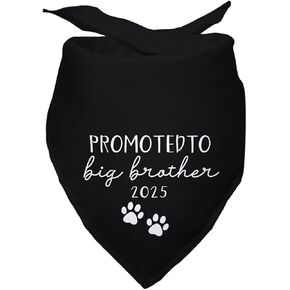 Promoted to Big Brother 2025 Black Pet Dog Bandanas Triangle Scarf Bandanas Bibs Birthday Party Props Gender Revealing Photo Props Accessories for Pet Dog Lovers Gifts