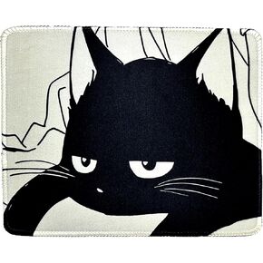 Mouse Pads for Desk,Cute Anime Mouse Pad,10.2"X8.2"Black Cat Mousepad for Office,Home and Travel