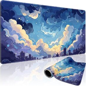 Mystical Gothic Library Large Gaming Mouse Pad 31.5"x15.7"｜ Vintage Book-Themed XXL Desk Mat, Non-Slip Rubber Base & Stitched Edges - Extended Mousepad for PC/Laptop/Office/Home Decor