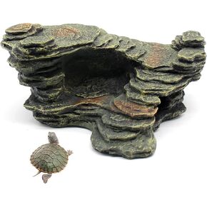 Turtle Basking Platform Shale Scape Step Ledge, Reptile Ladder Resting Terrace Aquarium Decor, Great for Reptiles, Amphibians, Frogs, Small Turtle