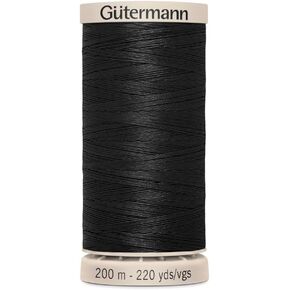 Gutermann Hand Quilting Waxed Sewing Thread 200m Black 5201 - Each