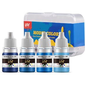 VM FIGURE Skin Tone Series Eco Friendly Water Based Color 4 Bottles x 5 ml (0.17 fl.oz.) Brush Paint Miniature Painting Kit Acrylic Resin Pigment for Models, Figures, and Crafts