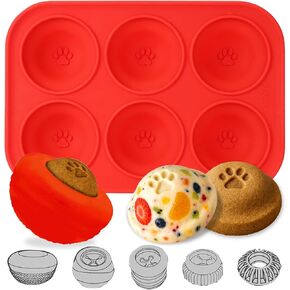 BABORUI 6 Cavities Dog Treat Molds Silicone for Starmark Everlasting Treats Large, Reusable Dog Treat Molds for Baking & Freezing Refill Treats