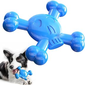 Puppy Teething Toys, Skull-Shaped Dog Toy for Small Dogs, Puppy Chew Toys with Bacon Flavor, Dog Toys for Small Dogs, Blue