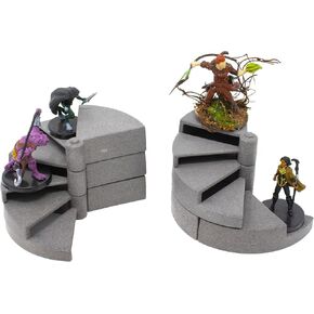 Spiral Staircases Kit - Mini Dungeon Castle Cavern DND Terrain for Tabletop RPGs, Dungeons & Dragons, Pathfinder, War Gaming, and More! by DCD (12pcs, 2spirals)