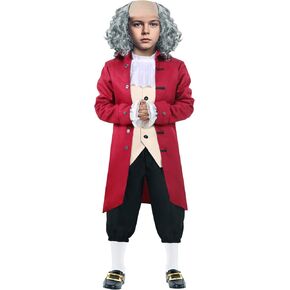 Kids Benjamin Franklin Costume Founding Father Costume for Boys Girls Presidents Day