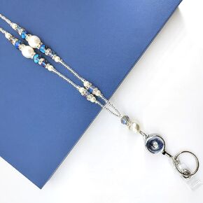 Beaded Lanyards with ID Holder,Retractable Lanyards for ID Badges and Keys,Cute Lanyard for Teacher Nurse Doctor