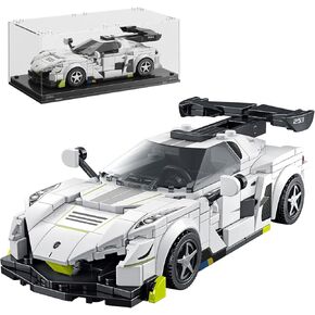 Sports Car Building Block Set with Display Case,Race Car Building Kits Construction Toy,Collectible Car Model,Birthday Gift for Adults and Kids Boys Age 8-12(320+pcs)