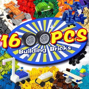 1800 Pieces Building Bricks Set,Building Bulks Blocks with 1 Packs 24x24 Studs Sticky Plates,205 Pcs Flowers and Tree Accessory, 14 Colors 18 Random Bulk Shapes, Creative Toy Gift for Boys Girls in Saudi Arabia