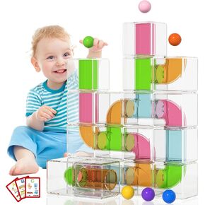 Marble Run for Kids - 133 PCS Construction Building Blocks Toys with Plastic Marbles, Maze Marble Track STEM Educational Toy, Birthday Gifts for Boys and Girls