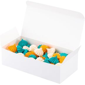 UnicoPak 20 Pack 1 Lb. Candy Boxes, Food Grade White Small Gift Boxes for Fudge Candy Chocolate Treat Goodie, Ideal for Birthday Christmas Party Homemade Business, 7 1/8" x 3 3/8" x 2"