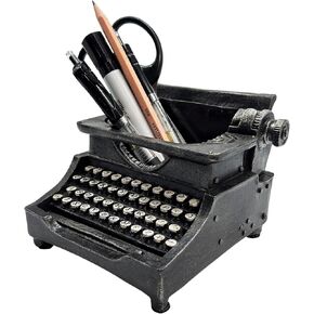 Vintage Typewriter Pencil Holder for Desk, Retro Old Typewriter Pen Holder for Home Office Desk Decor,Unique Gifts for Typewriter Lovers