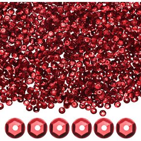 1200-Pack Loose Sequins Bulk, 20g 6mm Round Cup Sequins for Wedding/Sewing/DIY Craft/Garments Accessories, PVC Rainbow Spangles with Holes [Pink]