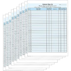 Patient Sign in Sheets,HIPAA Compliant,Adhesive Peel-Off Patient Forms,NCR Carbonless 3 Part Forms,for All Medical Offices