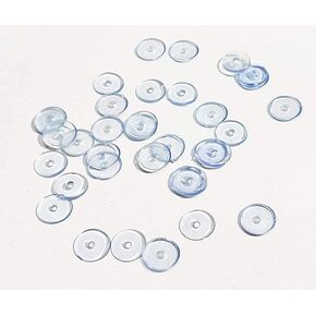 SBWC Flat Clear Silicone Rubber Ear Back Stoppers/Push Buttons/Findings Stud Earring Plugs/Waiser for Gold and Silver Ear Rings Pack of 100