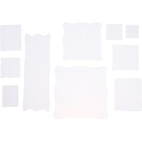 10Pcs Acrylic Stamp Block Set with Grid Lines, Assorted Sizes Clear Stamp Blocks, Acrylic Mounting Blocks for Scrapbooking Crafts Making