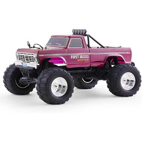 EAZYRC FMS 1/10 RC Truck Ford F100 – 2WD Monster Truck with Licensed Body, 550 Brushed Motor, Oil Shocks, Independent Suspension – All-Terrain RC Crawler, High Speed Off-Road RC Car for Gift(Black)